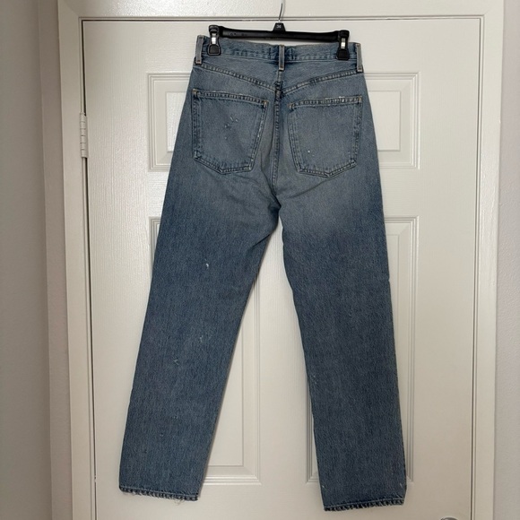 Agolde Blue Straight Leg Jeans Classic Denim - Picture 4 of 5